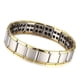 thumbnail image 3 of Pulsera de terapia magnética Pulsera de salud magnética de aleación de doble fila de moda para reducir la tensión Plata Oro, 3 of 12