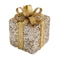 thumbnail image 2 of Adorno de caja de regalo navideña con lentejuelas, colgante en miniatura, decoración navideña para chimenea de hotel, artículos para fiestas de Lazo dorado, 2 of 8