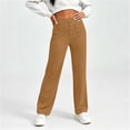 thumbnail image 5 of hlysgo Women's Wide Leg Trousers High Waisted Stretchy Pants Loose School Trendy Clothes Casual Work Pant with Pockets Khaki,M, 5 of 5
