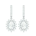 thumbnail image 2 of Rosec Jewels Sunburst J Hoop Drop Earrings, Certified Moissanite Earrings - D-VS1 Grade, 10K White Gold, 2 of 6