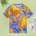 thumbnail image 4 of Vibe Blooming Tulips Women's Short Sleeve T-Shirt Crew Neck Casual Summer Trendy Loose Fit Tops, 4 of 6