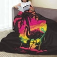 thumbnail image 6 of Bingfone Flamingo And Palm Trees At Sunset Print Flannel Fleece Blanket Throw Blanket for Bed,Sofa,Couch,Travel,Camping(60"x50" ), 6 of 8