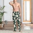 thumbnail image 5 of Uemuo White Daisies and Bee Pattern Men's Wide Leg Palazzo Lounge Pants with Pockets Light Weight Loose Comfy Casual Pajama Pants-, 5 of 9