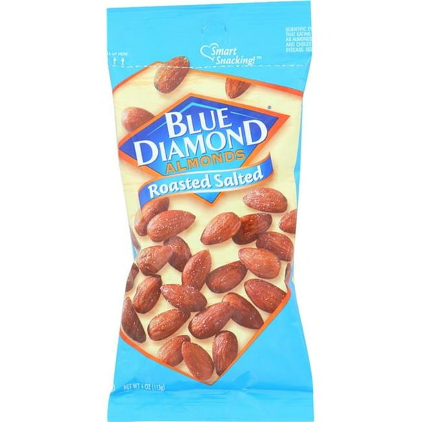 Blue Diamond 2345689 4 oz Blue Diamond Almonds- Roasted & Salted flavor ...