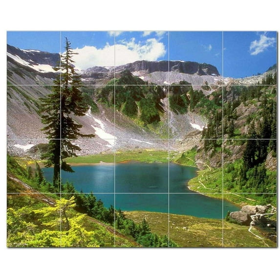 Lake Picture Ceramic Tile Mural Kitchen Backsplash Bathroom Shower, 405343-M54