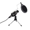 thumbnail image 2 of Graflsoa 3.5mm Condenser Microphone Kit for Live Streaming, Recording, and Karaoke with Adjustable Stand, Anti-Pop Filter, and Tripod - 48kHz, 16bit, Cardioid Polar Pattern, 2 of 6