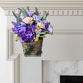thumbnail image 4 of Veeogra Artificial Floral Wreath,Front Door Wreath,18" Purple Floral Woven Basket Wreath,Rustic Handmade Floral Decor,All Year Round Wreath,Front Door Entryway Decor,Door Wreaths For Spring Summer, 4 of 7