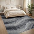 thumbnail image 3 of ODIKA 8'x10' Washable Area Rug Durable, Non-Slip Watercolor Modern Brushstroke Design With Flowing Wavy Motif Abstract Dynamic for Living Room, Under Sectional, Family, 3 of 7