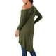 thumbnail image 3 of INSPIRAR CHIC Blusa Casual de Una Sola Manga de Largo Asimétrico con Dobladillo Irregular XL Verde Ejército, 3 of 5