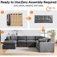 thumbnail image 7 of 7 Seater Cloud Couch, No Assembly Required Modular Boneless Sofa, Comfy Deep Seat Sectional Sofa for Living Room, Bedroom, Apartment, 7 of 7