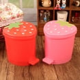 thumbnail image 3 of Trayknick Trash Can Large-Capacity Good Weight Capacity Exquisite Shape Convenient High Durability Decorative Plastic Strawberry Style Waste Basket Garbage Container Home Supplies Red XS, 3 of 13