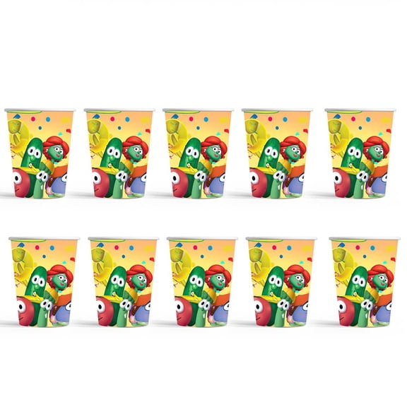 Veggietales Birthday Party Supplies Cups Tableware Disposable Paper Mouthwash Drinking Cups
