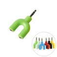 thumbnail image 2 of 3.5mm Stereo Audio Earphone Headphone 2-Way Splitter Adapter U Shaped Jack Stereo Audio Connector Adapter (Random Color), 2 of 7