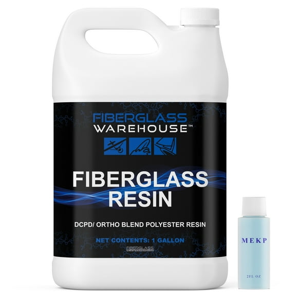 Fiberglass Warehouse Fiberglass Resin – Premium Marine Grade Fiberglass Resin for Laminating, Coating and Repair - Gallon with 2oz MEKP – Low Viscosity Coating for Boats, RV, Car, Truck