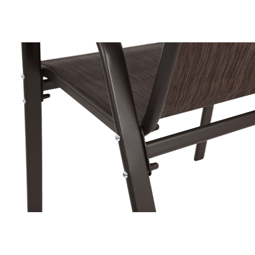 Outdoor Dining Chair Set of 2, All-Weather Patio Dining Chair with High Backrest and Metal Frame, Indoor Outdoor Chairs for Bistro, Deck, Backyard, Porch,Brown