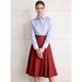 thumbnail image 6 of Jaimenalin Women'S High Waist A-Line Skirt Flared Midi Skirt Vinage Skirt with Belt Red L, 6 of 7