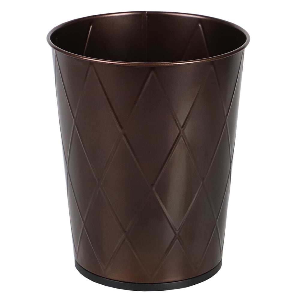 Home Basics 2 gal Diamond Open Top Stainless Steel Bathroom Trash Can, Bronze