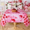 thumbnail image 6 of Valentine''s Day Tablecloth Rectangle 60x120 Inch, Red Love Heart Table Cloth, Romantic Butterfly Tablecloths, Polyester Waterproof Spillproof Tablecloth for Valentines Day Wedding Party Decoration, 6 of 6