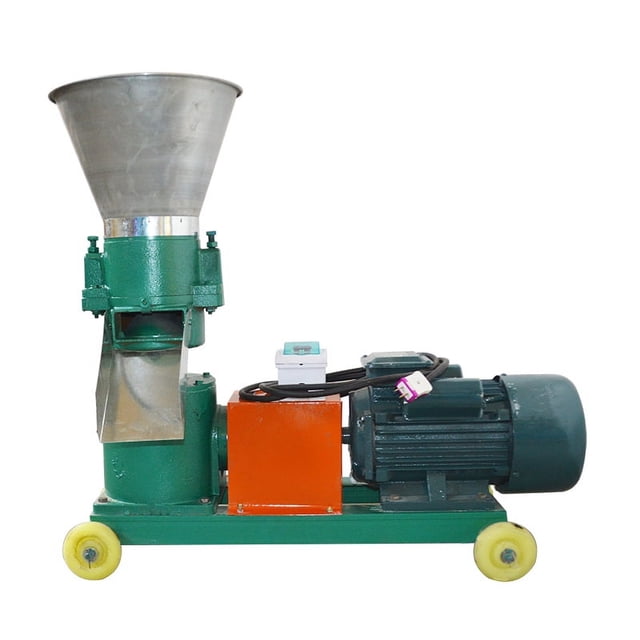 3MM Chicken Feed Pellet Mill Machine Two-Head Pressure Roller Farm Animal Feed Granulator Machine 220V