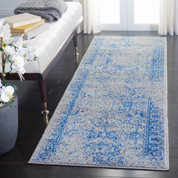 SAFAVIEH Adirondack Wyatt Traditional Distressed Runner Rug, Grey/Blue, 2'6" x 12' - Transitional Modern Design, Grey & Blue, Ideal for Living Room, Bedroom, Dining Space, Entryway, Hallway, Kitchen