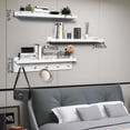 thumbnail image 6 of Picture Shelf Ledge, 24 Inch Floating Shelves for Wall, Nursery Book Shelves with Hooks Set of 3, Floating Shelf Wall Mounted for Bathroom, Kids Room, Living Room, Kitchen Bedroom White, 6 of 14