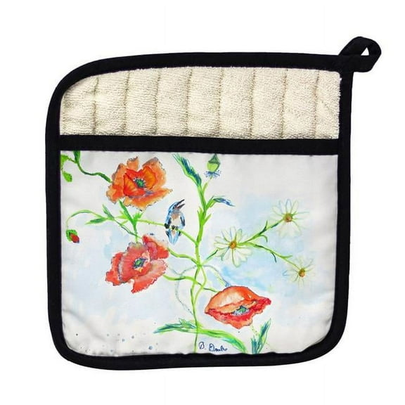 Betsy Drake PT1051 Poppies & Daisies Pot Holder