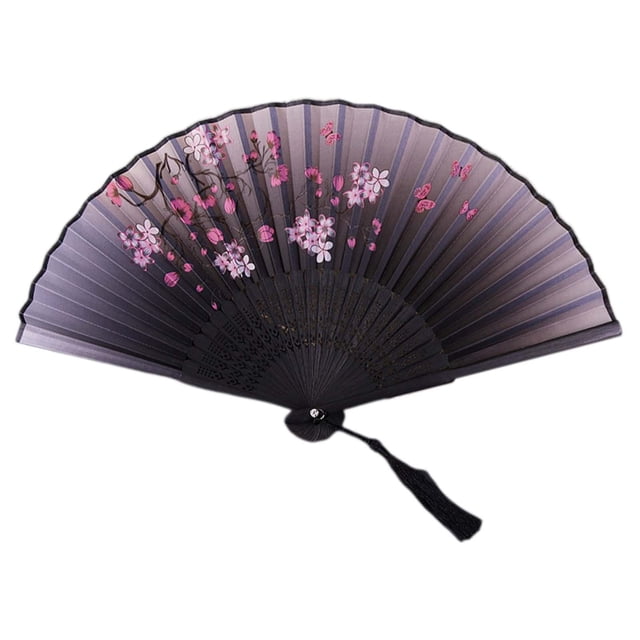 Japanese Style Hand Fans Set Traditional Silk Folding Fans For Home Dance Performance Asian Decorative Fans Extra Large Balloons Fan Handheld Folding Colorful Party Decorations for Girls It's A Boy