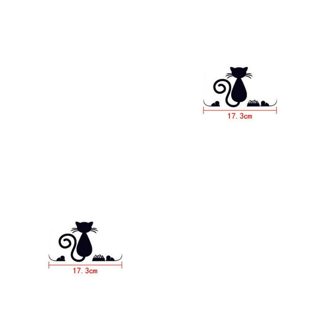 jesticaly Cat Light Switch Sticker Decal Vinyl Art Wall Sticker Lightswitch Black Kitten 1pcs #4 2Set