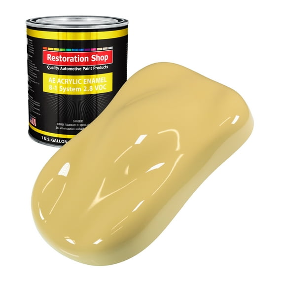 Restoration Shop Springtime Yellow Acrylic Enamel Auto Paint - Gallon Paint Color Only - Single Stage High Gloss