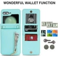 thumbnail image 2 of fREQO for Samsung Galaxy Z Flip 5 Luxury Zipper Wallet Phone Case, Multi-Function Kickstand Card Holder Adjustable Crossbody Strap, Fashion Flip Case, 2 of 8