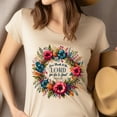 thumbnail image 4 of Give Thanks to the Lord Psalm 136:1 Christian Floral Wreath T-Shirt, Ash, Size XL, 4 of 6