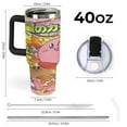 thumbnail image 3 of Kirby 40 Oz Tumbler with Handle And Straw, Stainless Steel Double Wall Vacuum Insulated Coffee Cup Travel Mug for Gym, Outdoors, Commute, Work, 3 of 8