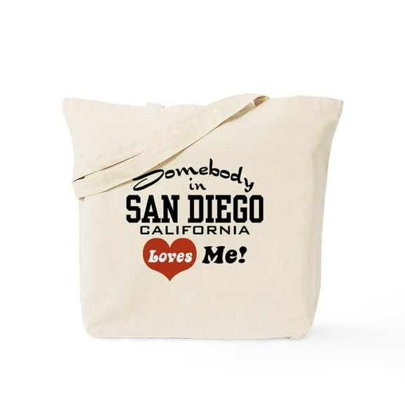 CafePress - Somebody In San Diego Loves Me Tote Bag - Unisex Canvas Tote Bag, Beige, 1-Piece