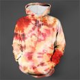 thumbnail image 5 of Caqnni Men's Tie Dye Hoodies Pullover Casual Kangaroo Pockets Drawstring Long Sleeve Hooded Sweatshirts Autumn Winter Coat (XXL,Orange), 5 of 5