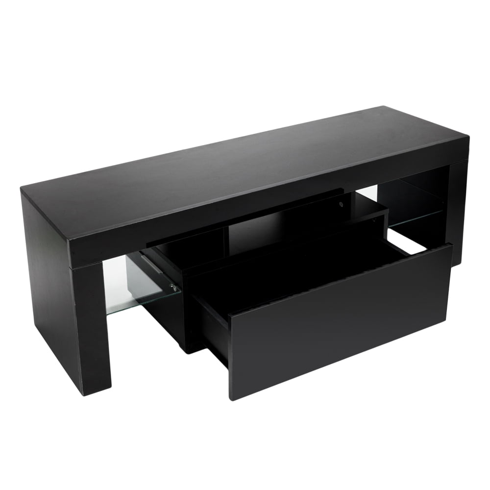 Lowestbest LED TV Cabinet, Household Decoration TV Stand with Single Drawers, Black Lowestbest LED TV Cabinet, Household Decoration TV Stand with Single Drawers, Black