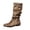 Khaki, variant on Boots for Women Vintage PU Camouflage Print Side Zipper Metal Badge Slouch Mid Calf Boots Casual Round Toe Low Heel Womens Boots for Fall Winter,Beige,Size 7