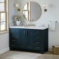 thumbnail image 2 of Ariel Taylor 54 In. Oval Sink Bathroom Vanity With Carrara White Quartz Countertop 1.5 Edge In Midnight Blue, 2 of 11