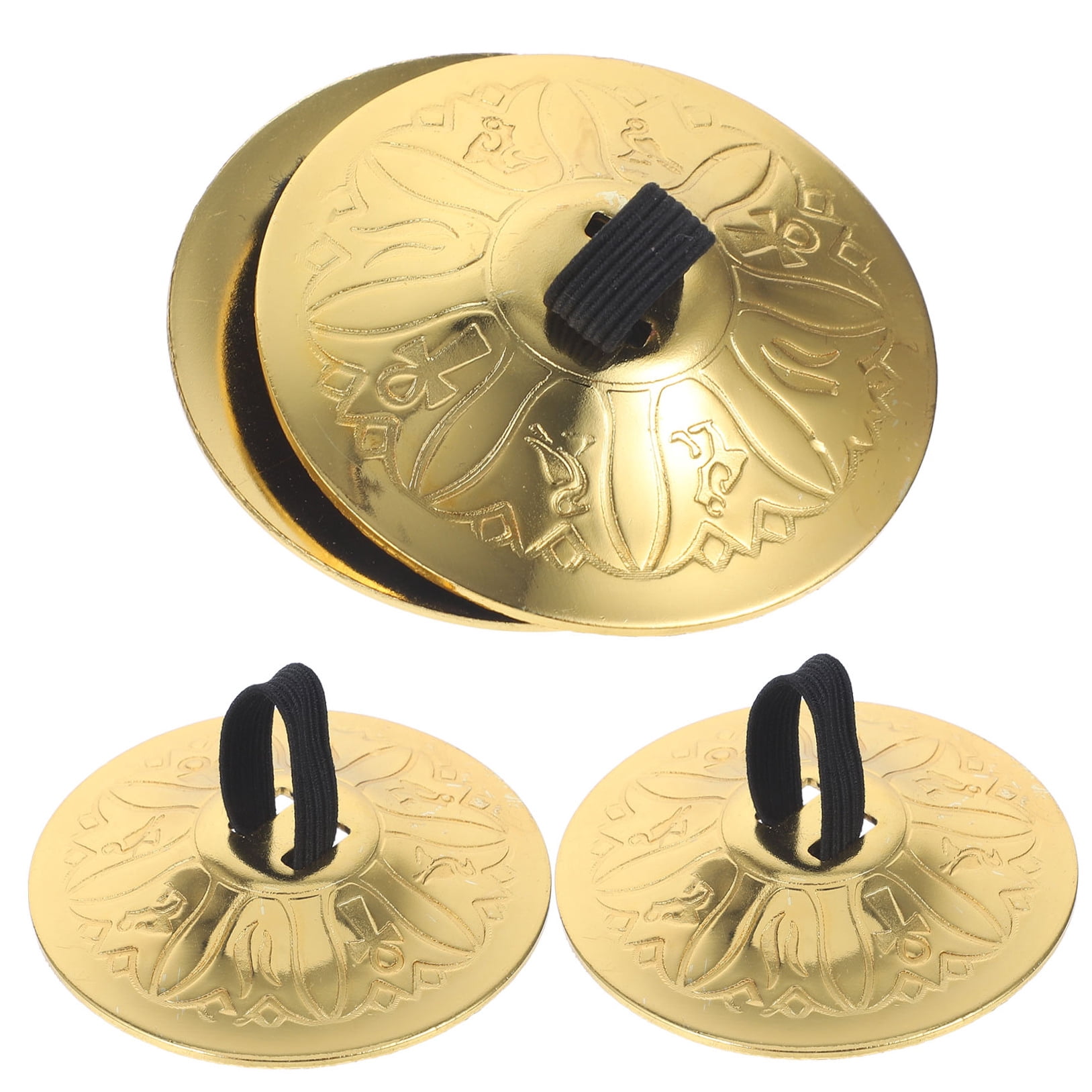 MLINS  2 Pairs Finger Symbols Instrument Cymbals for Kids Copper Pull Woman