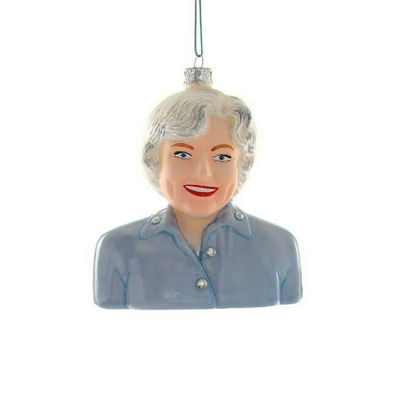 BETTY WHITE Glass Glittered Christmas Ornament, 4.75" Tall, by Cody Foster