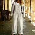 thumbnail image 5 of Zormilly Denim Overalls for Women Button Front Wide Leg Jeans Jumpsuits with Pockets Fashion Baggy Jeans Bib Overalls, S-3XL, 5 of 6