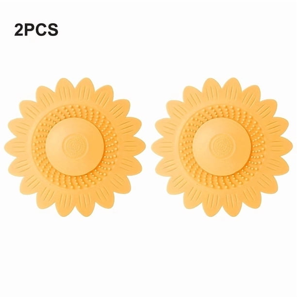 Cubierta de fregadero de silicona for drenaje de piso de girasol | Alfombra antiolor for baño | Tapón de drenaje de bañera | Filtro antibloqueo del cabello | Elementos esenciales de cocina y baño.