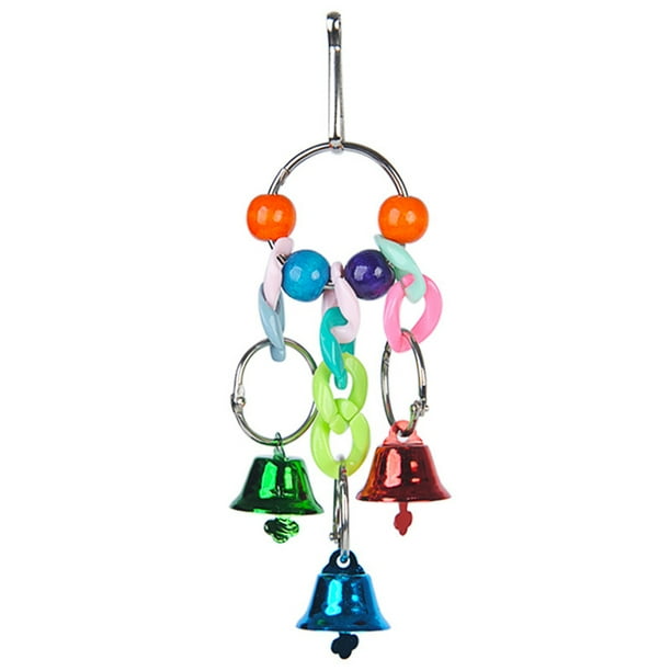 Campana De Loro Campana De Loro Campana pequeña para loro, colorida, hecha a mano, joyería para mascotas, jaula colgante, columpio (D)