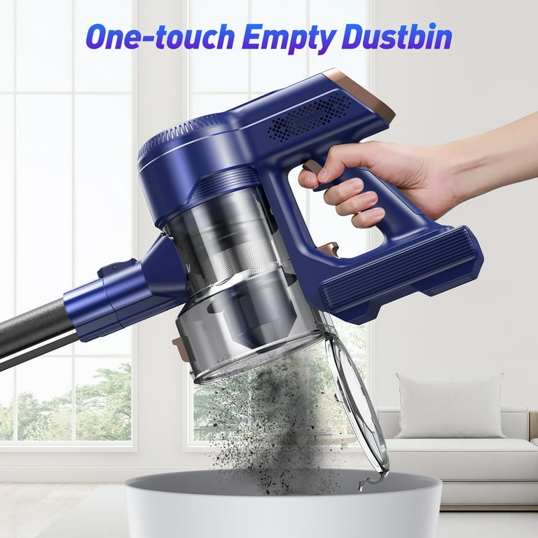 Walmart Cordless Stick Vacuum Cleaner Rechargeable Powerful Suction for Hardwood Carpet Furniture Pet Hair Blue Walmart