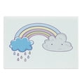 thumbnail image 1 of Rainbow Cutting Board, Cartoon of Raining Clouds Nursery Theme, Decorative Tempered Glass Cutting and Serving Board, in 3 Sizes, by Ambesonne, 1 of 2