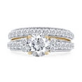 thumbnail image 2 of AFFY 4.50CT Round White Cubic Zirconia Wedding Ring Set in 14K Yellow Gold over Silver-12, 2 of 8