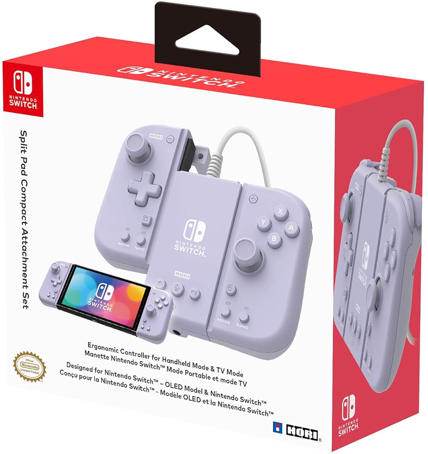 HORI Split Pad Compact Attachment Set: Lavender for Nintendo