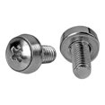 thumbnail image 1 of StarTech.com 12-24 Server Rack Screws - 50 pack - Nickel-plated - Rack screws - silver - US government (pack of 50 pieces) - for P/N: RK630WALVS, RK830WALVS, 1 of 7