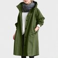 thumbnail image 2 of Ecqkame Children's Winter Trench Coat Solid Color Breasted Pockets Mid Length Overcoat Long Sleeve Windbreaker Outerwear for 4-15 Years Green 170, 2 of 6