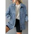 thumbnail image 4 of Eytino Jean Jacket for Women Denim Jackets Oversized Boyfriend Drop Shoulder Button Front Jean Jacket Coat with Pockets, 4 of 9