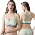 thumbnail image 4 of PMVFHDE Sports Bra Women Plus Size Push Up Racerback Yoga Workout Top Wirefree Seamless Gym Fitness Activewear Green, 4 of 9
